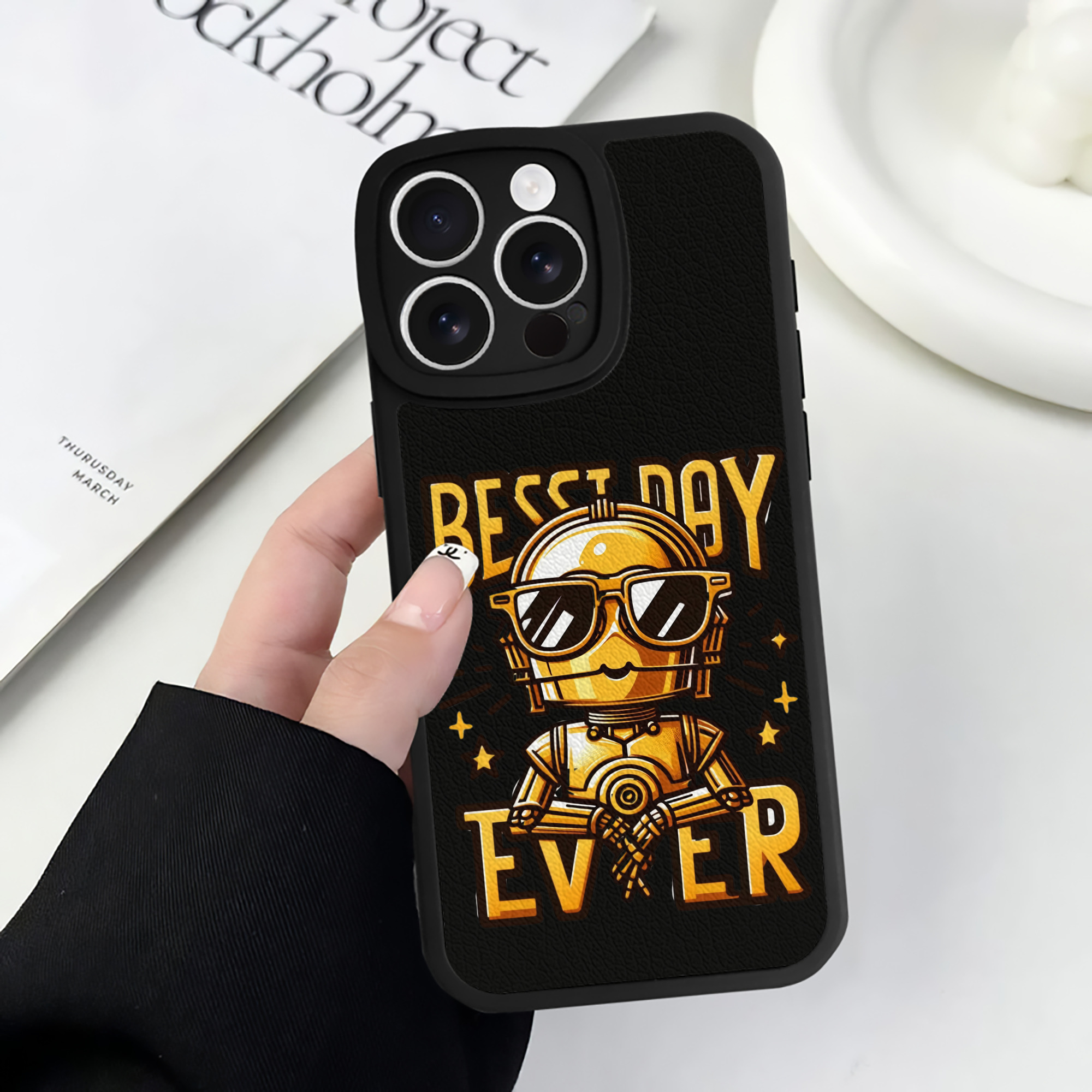 （画像用） スター・ウォーズ Star Wars 【iPhone 16シリーズ対応】シリコンスマホケース（レザー調） 材質：シリコン